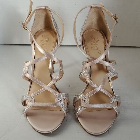 Jewel Badgley Mischka Gweny Heels Stilettos Strappy Sandals Womens Womans 8.5 - Picture 2 of 14